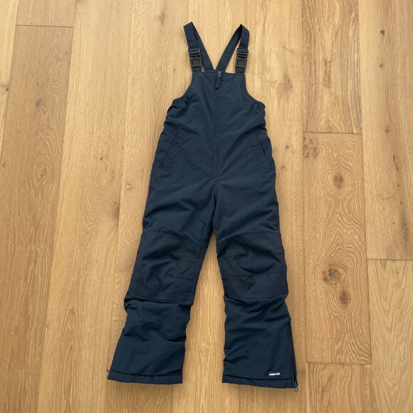 Lands’ End Snow Bibs Kids 7 Navy Blue Squall Waterproof Insulated Iron Knee Ski - Picture 4 of 14